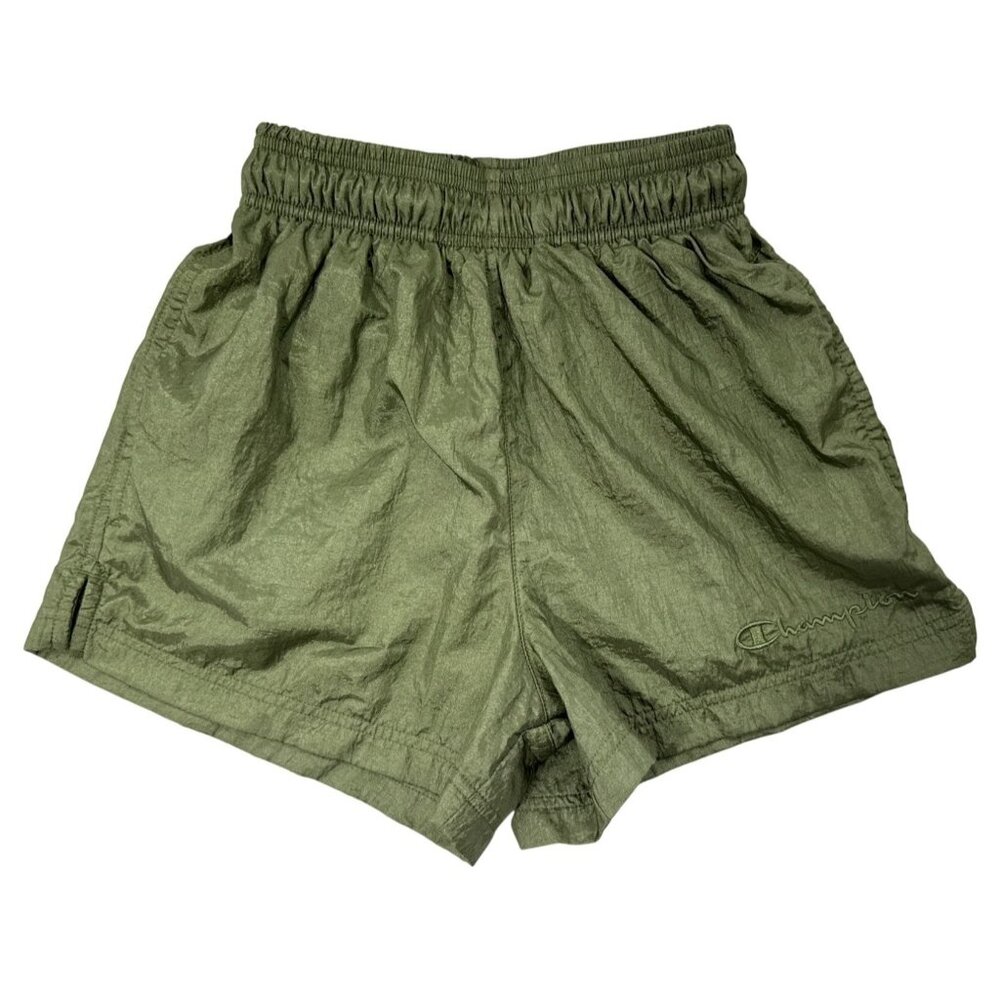 Champion Womens Shorts Olive Green Lightweight Elastic Waist Pocket Sz XS